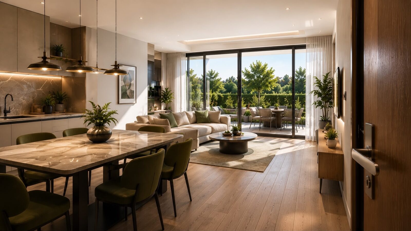 Kitchen and living area